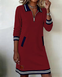 Vestido polo Inés en burdeos