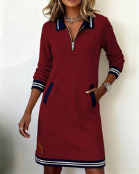 Vestido polo Inés en burdeos