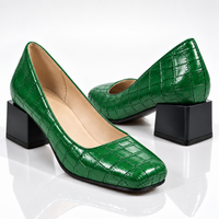 Zapatos de tacón bloque Elena en verde