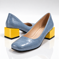 Zapatos de tacón bloque Elena en azul