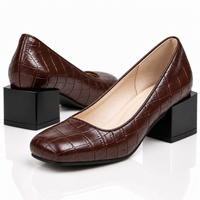 Zapatos de tacón bloque Elena en marrón