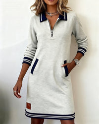 Vestido polo Inés en gris jaspeado