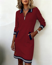 Vestido polo Inés en burdeos