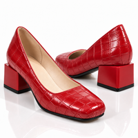 Zapatos de tacón bloque Elena en rojo
