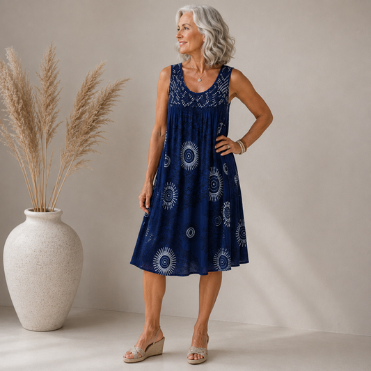 Vestido Solana en azul marino